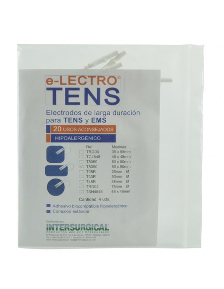 Electrodos TENS y EMS con cable 50 mm x 90 mm. 4 uds 3