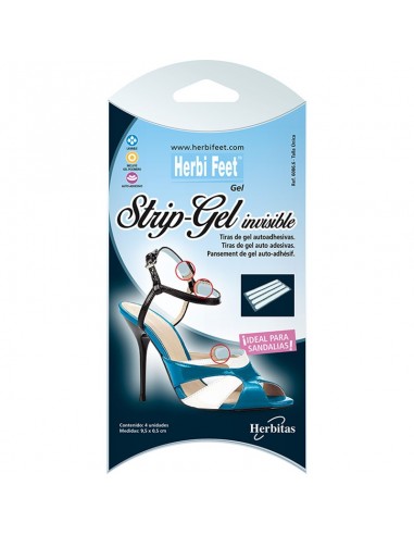 Tiras adhesivas invisibles de gel para sandalias Strip Gel Herbifeet. 4 unidades. Iberomed