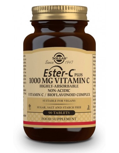 Vitamina C 1000 mg Ester-C® de Solgar Comprimidos. Qenco.