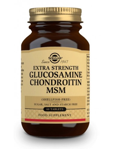 Glucosamina-Condroitina MSM Extra Concentrado Solgar, 60 Comprimidos