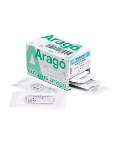 Sutura de polipropileno Arago no absorbible TB-12 4/0 TRI 3/8 16mm. 12 uds. Iberomed