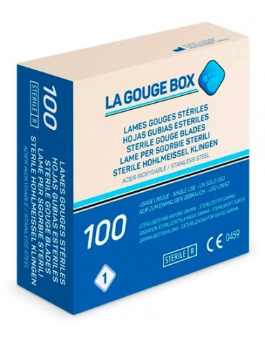 Gubias estériles Gouge Box, 100 unidades. Tamaños 1,2 y 3
