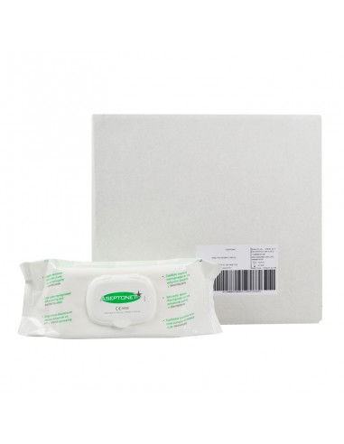 12 paquetes de Toallitas desinfectantes ASEPTONET® Pop Up paquetes de 100 toallitas. Iberomed