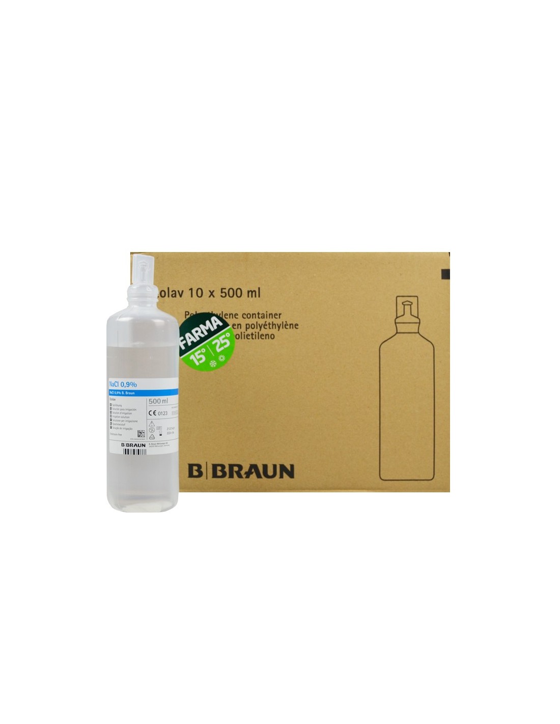 10 Uds. 30 ml Suero Braun Fisiológico para irrigación en monodosis