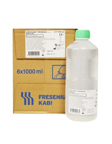 Caja 12uds. 250 ml Suero Fisiológico con rosca-tapón Versylene. Iberomed