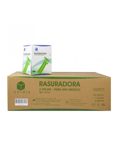 10 cajas de 100 uds. Rasuradora desechable de doble hoja. Iberomed