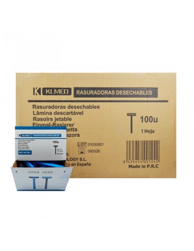 10 cajas de 100 uds de Rasuradoras desechables 1 hoja. Iberomed