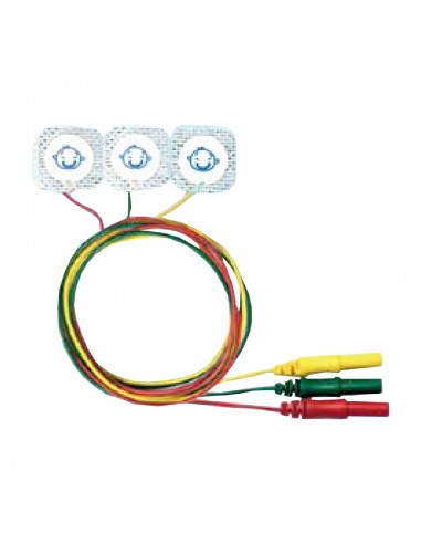 Electrodo ECG Neonatal 22x22 con cable 60cm. DIN1.5mm . Iberomed