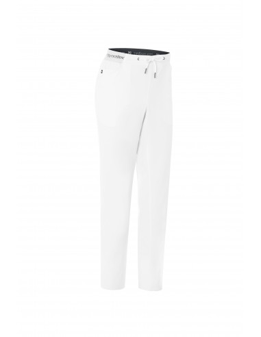 Pantalón sanitario con cintura elástica Regular Fit.  Color Blanco. Iberomed