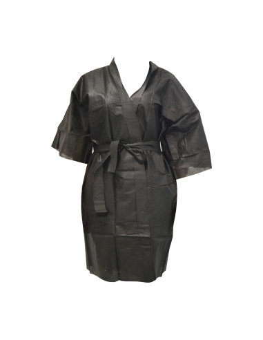 10 Uds. Bata desechable kimono color negro. Iberomed
