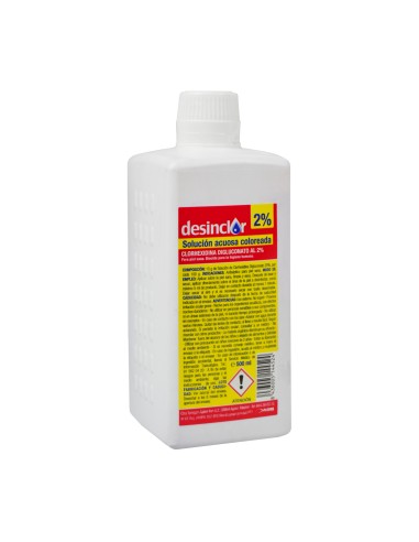 Desinclor. Solución acuosa coloreada Clorhexidina 2%. 500 ml. Iberomed