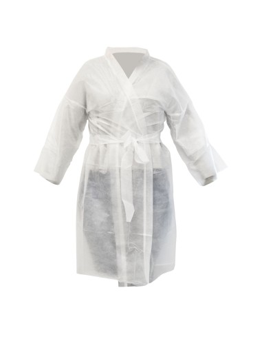 10 Uds .Bata desechable kimono color blanco.
