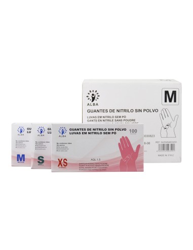 10 Uds Cajas de 100 Guantes Nitrilo Rosa