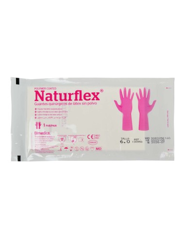 Guante  látex estéril sin polvo Naturflex Talla 6