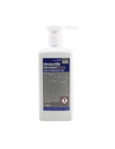 Desinclor jabon antiséptico clorhexidina 0,8%. Envase 500ml