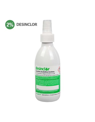 Desinclor Spray Pulverizador. Solución Alcohólica Clorhexidina 2%. Incolora. 250 ml