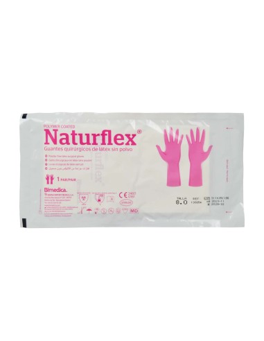 Guante  látex estéril sin polvo Naturflex Talla 8