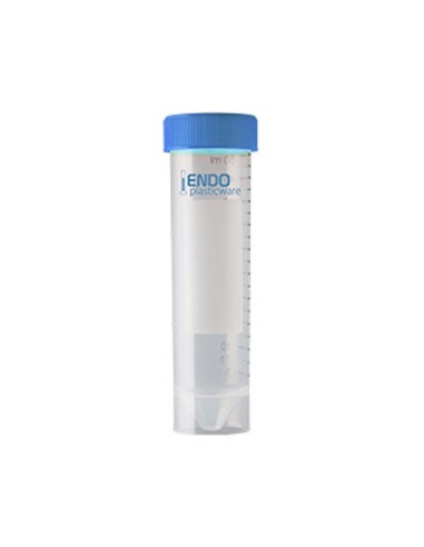 Tubos de centrífuga cónicos con faldón graduados con tapón de rosca 50ml, PP, Estéril, High Quality. 25uds.