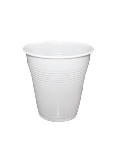 Vasos de plástico blanco odontológicos. 100 uds