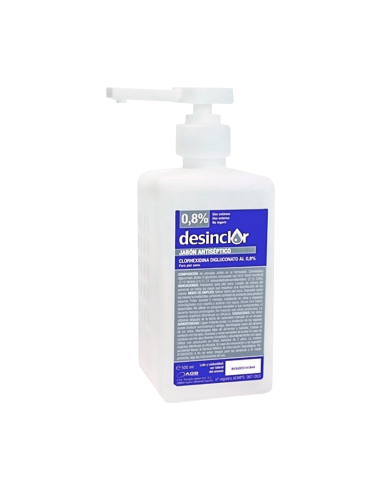 Desinclor jabon antiséptico clorhexidina 0,8%. Envase 500ml