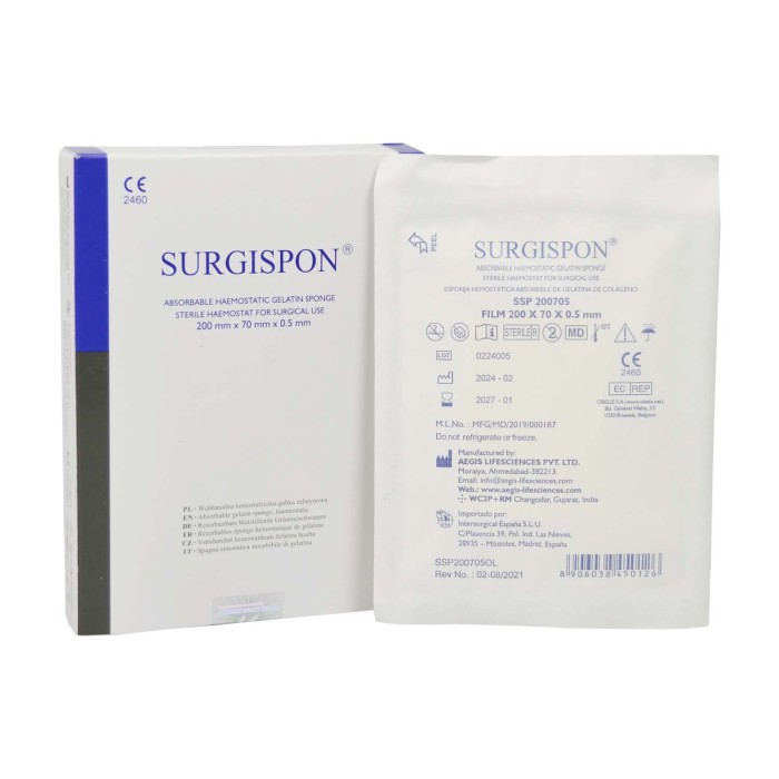 Apósito hemostático absorbible de gelatina de...