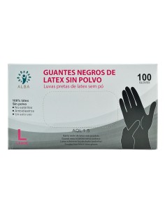 1000 Uds de Guante negro látex sin polvo| Formato ahorro | Iberomed