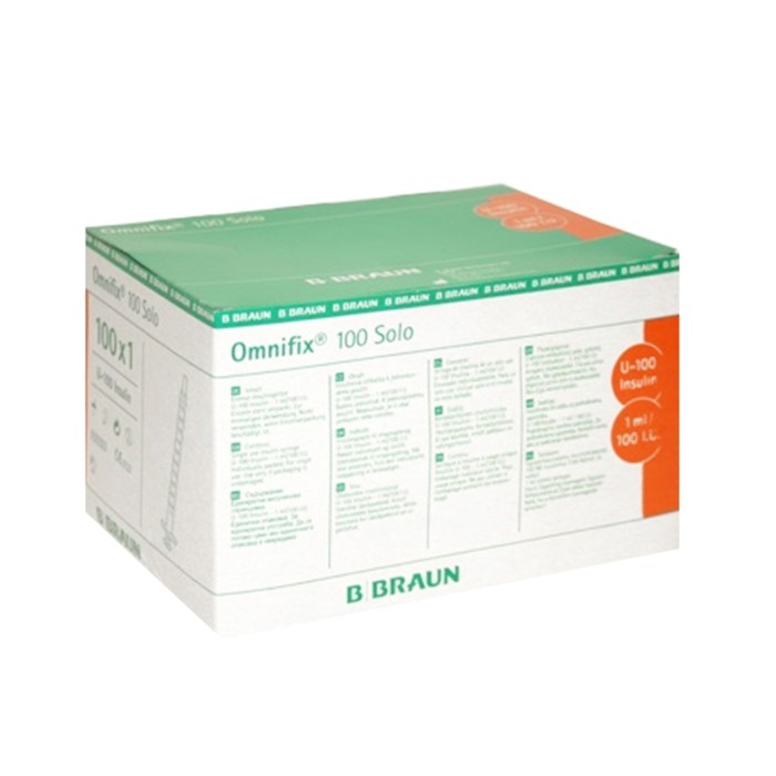 100 Ud Jeringa Insulina BRAUN 1 ml Sin Aguja