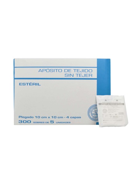 300 Uds sobres Gasa estéril 10 x 10 cm. Sobres de 5 Uds | Formato ahorro | Iberomed