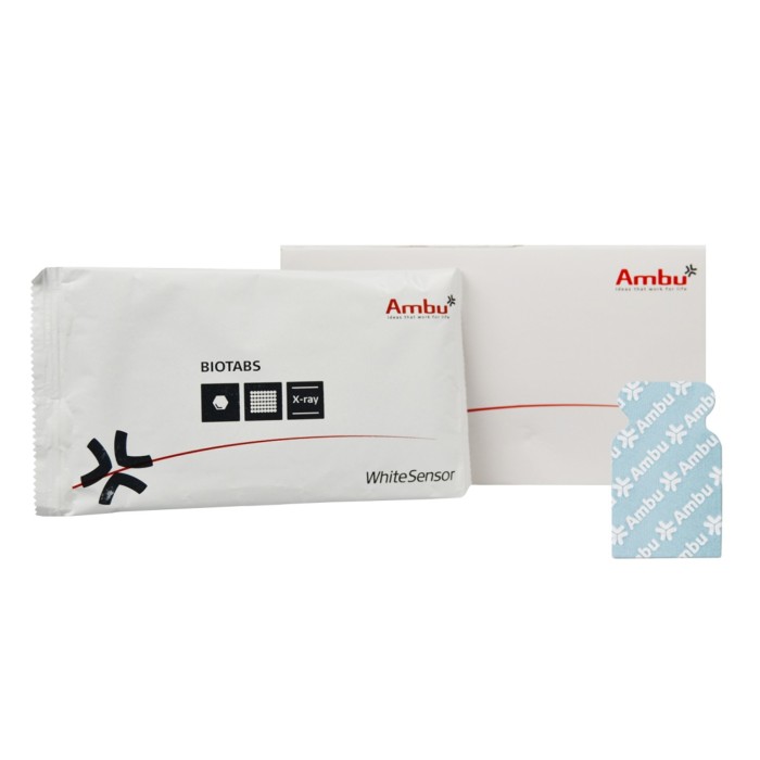 500 Uds. Electrodos AMBU tipo lengüeta para ECG.