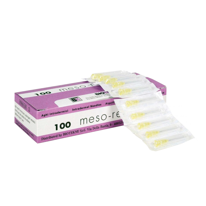 Aguja MESOTERAPIA 31 G 0,26 x 4 mm.Caja 100 uds