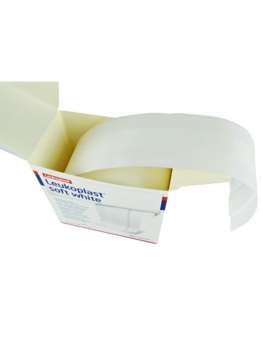Aposito adhesivo Leukoplast Soft White de 6 cm x 5 metros.