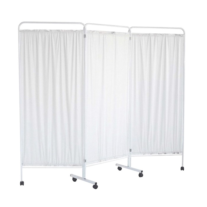 Biombo tres cuerpos  esmaltado blanco