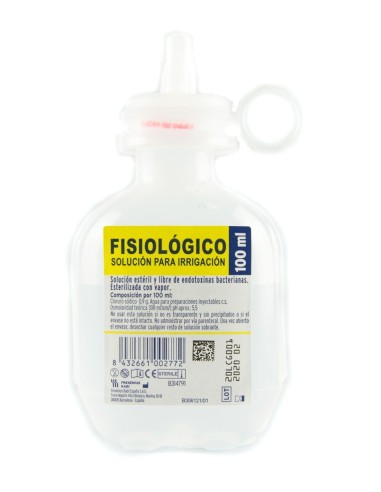 Botella de suero fisiológico 100 ml