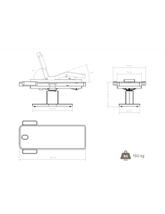 Camilla eléctrica 3 cuerpos l tres motores l articulación central l modelo Bere | Iberomed