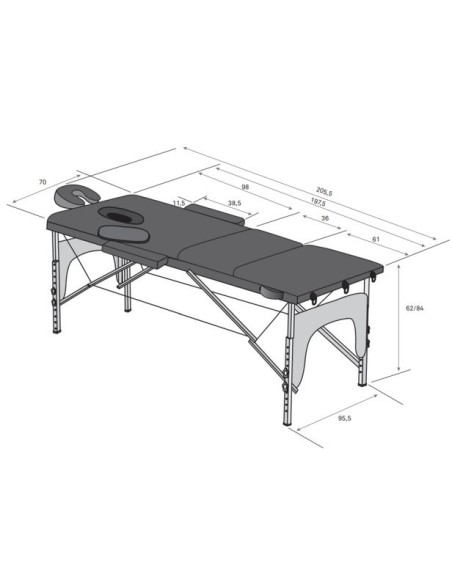 Camilla plegable portátil Blanco | Iberomed