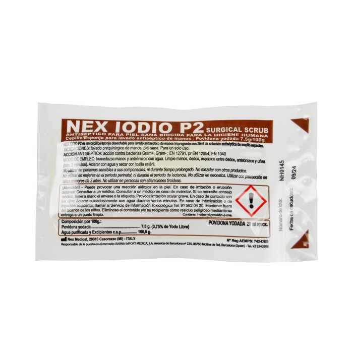 Cepillo quirúrgico con povidona yodada