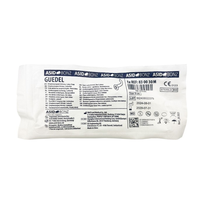 Cánula Guedel color amarilla. Nº. 3