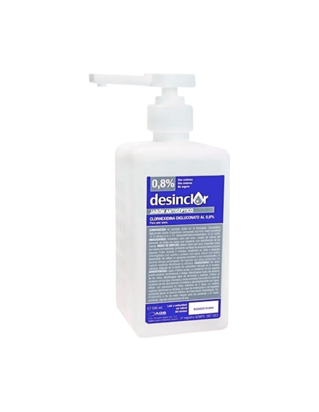 Desinclor jabon antiséptico clorhexidina 0,8%. Envase 500ml | Iberomed Desinclor jabon antiséptico clorhexidina 0,8%. Envase 500ml | Iberomed