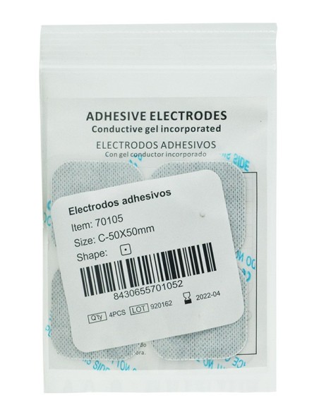 Electrodos TENS y EMS 4 uds tipo Compex 50 mm x 50 mm | Iberomed