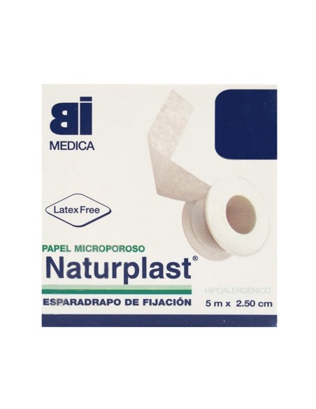 Esparadrapo papel NATURPLAST Hipoalergenico 2,5cm x 5m
