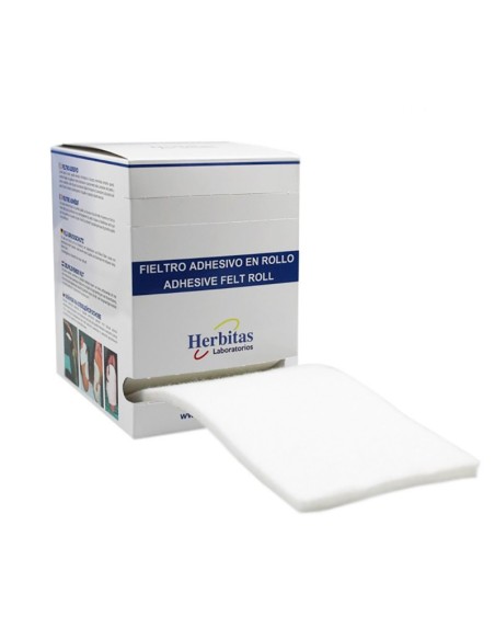 Fieltro adhesivo 5mm. Formato especial en caja, rollo de 10cm x 3m | Iberomed Fieltro adhesivo 5mm. Formato especial en caja, rollo de 10cm x 3m | Iberomed