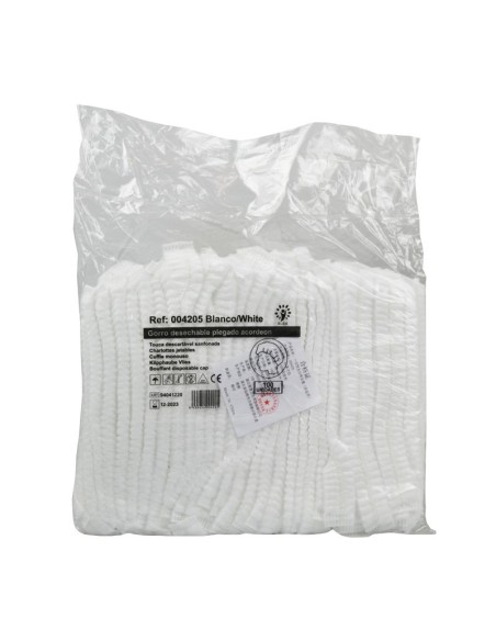 Gorro Desechable|Blanco |100 Uds.|TNT|Vestuario desechable | Iberomed