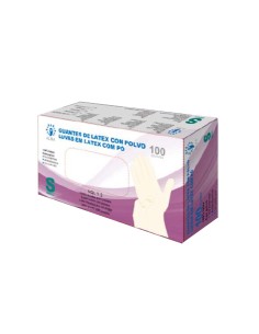 Guante de Látex con borde enrollado. Color Beige-iberomed