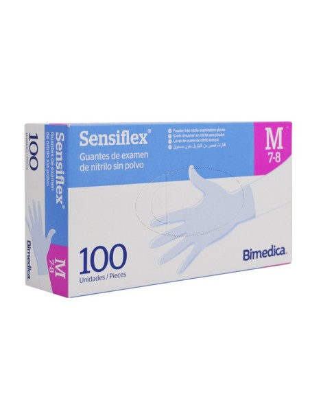 Guante de Nitrilo sin polvo Sensiflex. Bimedica. Dispensador 100uds. | Iberomed