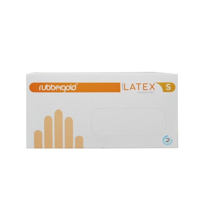 Guante de látex sin polvo Rubbergold, 100 uds