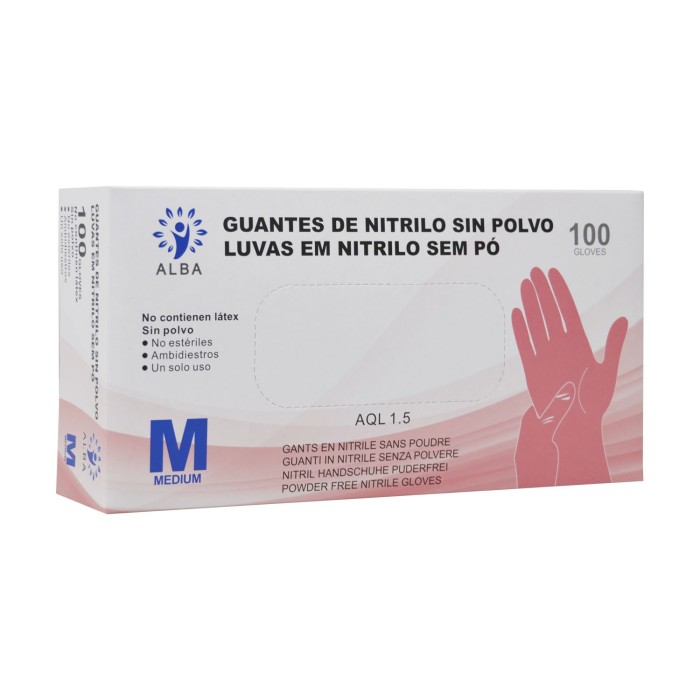 Guante nitrilo Rosa sin polvo