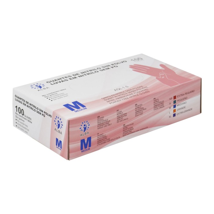 Guante nitrilo Rosa sin polvo