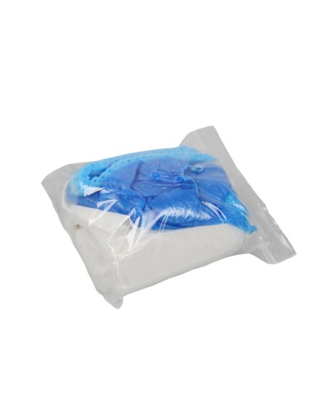 100 Uds kit de visita vestuario con bata, calzas, gorro y mascarilla | Formato ahorro | Iberomed
