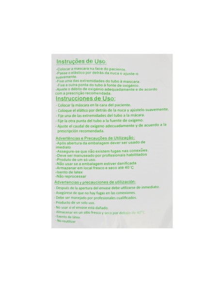 Mascarilla de oxigeno  pediátrica sin regulación y concentración media. | Iberomed