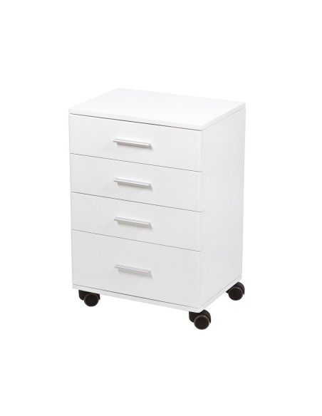 Taburete para Estética. Con cajones y ruedas. Color Blanco. | Iberomed